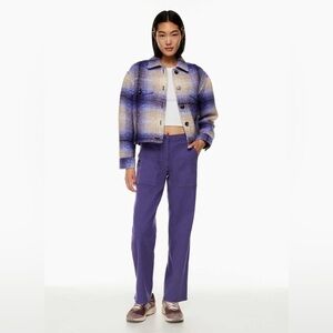 Aritzia Wilfred Free Modern Utility Pant Purple Cargo Relaxed Fit Size 0